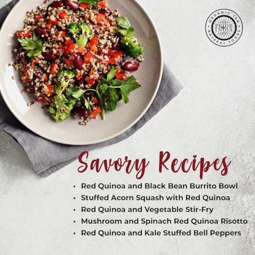 Pride Of India - Natural Red Royal Quinoa - 100% Bolivian Superior Grade Protein Rich Whole Grain, 1.5 Pound (24oz) Jar — view 4