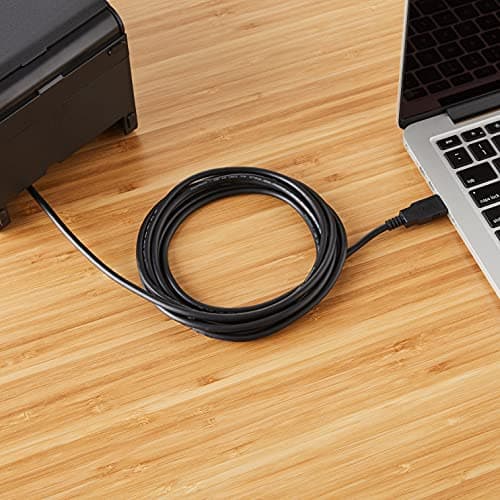 Amazon Basics USB-A to USB-B 2.0 Cable for Printer or External Hard Drive, Gold-Plated Connectors, Black, 10 Foot — view 5