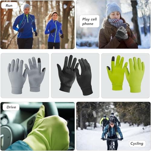 Unigear Lightweight Running Gloves Touchscreen Glove Liners for Men Women — view 6
