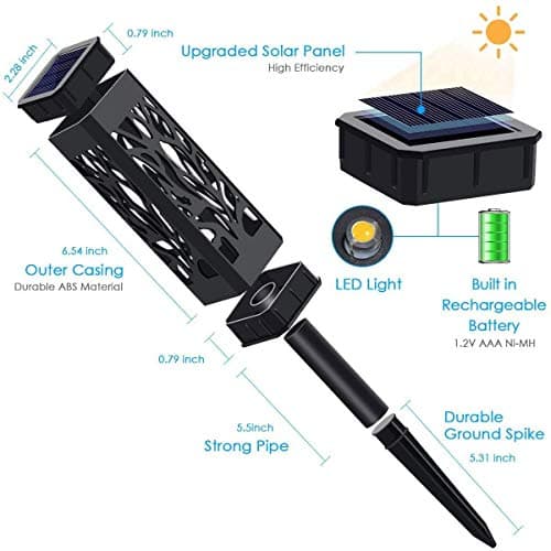 LETMY Solar Lights Outdoor, IP65 Waterproof Solar Pathway Lights Outdoor, Auto On/Off Solar Garden Lights Landscape Lighting for Driveway Patio Yard Lawn Walkway Garden Decor, 6 Pack — view 4