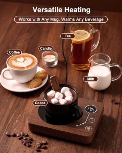CEROBEAR Coffee Mug Warmer, Mug Warmer for Desk 3 Temperature Control 131 degree Fahrenheit /149 degree Fahrenheit /170 degree Fahrenheit , Smart Mug Warmer with Auto Shut Off for Coffee Milk Tea Beverage — view 5