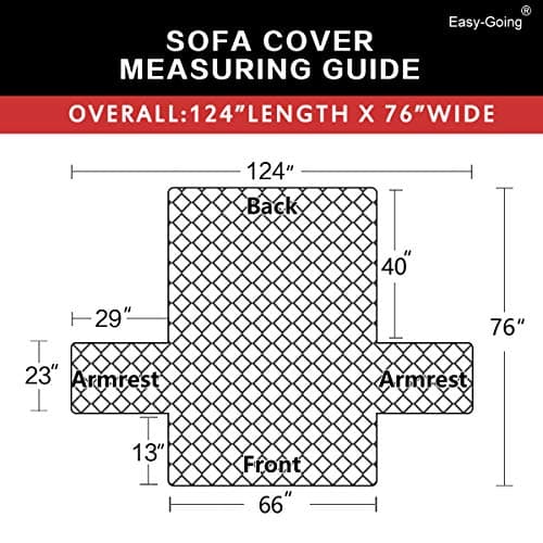 Easy-Going Reversible Couch Cover for 3 Cushion Couch Sofa Cover for Dogs Water Resistant Furniture Protector Cover with Foam Sticks Elastic Straps for Pet Cat (Sofa, Gray/Light Gray) — view 5