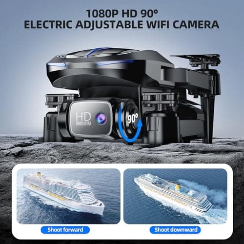 Drone with Camera for Adults Beginners Kids, Fun 1080P Foldable Mini Drone for Exciting Indoor Outdoor Play, RC Quadcopter with 2 Batteries, One Key Start, Easy to Fly, Altitude Hold, 3D Flips — view 4