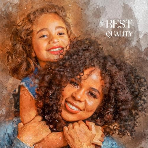 Noni Personalized Family Portrait Wall Art, Custom Watercolor Portrait From Photo, Personalized Family Art, Mother's Day, Birhtday Gifts, Grandma Photo Gifts, Custom Canvas For Mom Grandma Style 2 — view 4