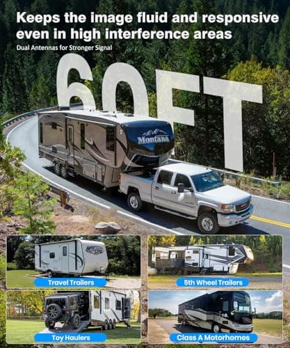 AUTO-VOX Wireless RV Backup Camera System, Rear and Side Coverage — view 3