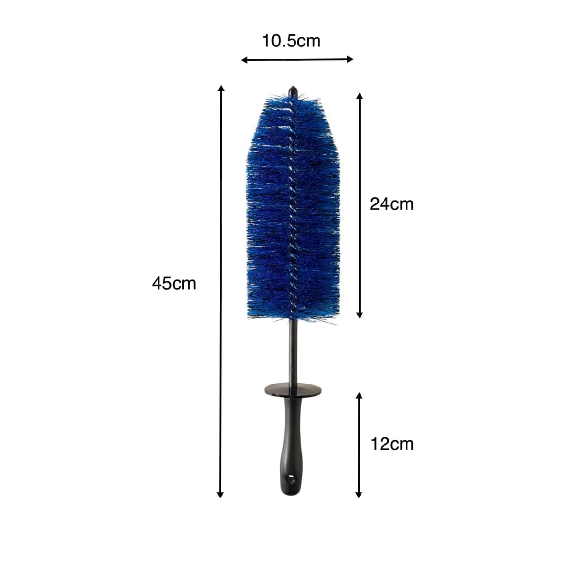 Glismoto Big Detailing Alloy Wheel Brush – Soft 45mm Bristles | Flexible Bendable Wheel Cleaning Brush | Scratch-Free Brake Dust & Rim Cleaner (Big 45cm, Blue) — view 2