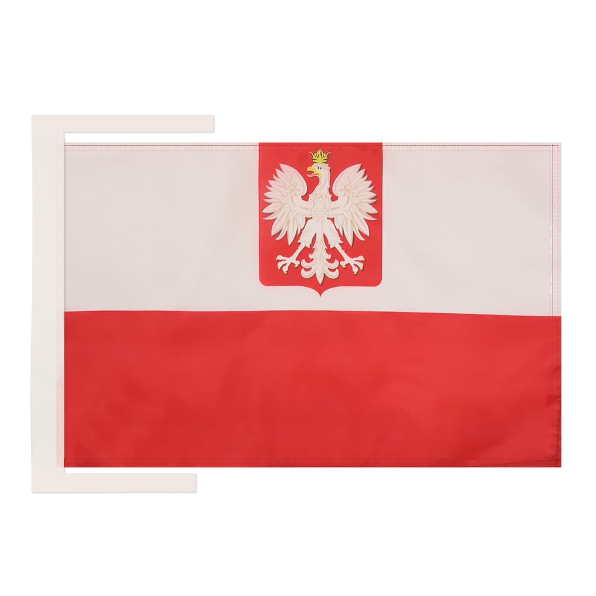 AZ FLAG Bandera de Polonia con Aguila 45x30cm - BANDERINA POLACA con Armas 30 x 45 cm cordeles
