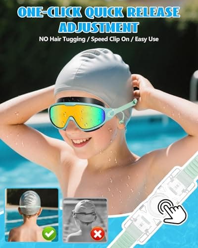 Aegend New Kids 2 Pack Wide View Swim Goggles, Anti-Fog/UV No Leak Goggles with Ear Plugs Kids 3-14 — view 4