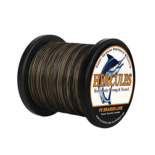 HERCULES Super Strong 1000M 1094 Yards Braided Fishing Line 70 LB Test for Saltwater Freshwater PE Braid Fish Lines 4 Strands - Camouflage, 70LB (31.8KG), 0.44MM