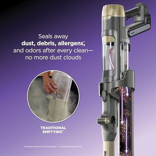 Shark PowerDetect Pet Plus Clean & Empty Cordless Stick Vacuum & Auto-Empty System | Powerful Suction | HEPA | Carpet & Hard Floor | Portable Stick Vacuum for Pet Hair | 70-Min Runtime | Gray | IP3253 — view 2