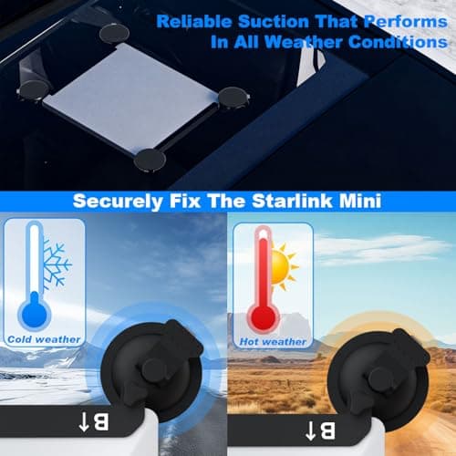 Kinktons Starlink Mini Mount Accessories, Industrial-Grade Secure Suction Cup Mount for Car Truck Windshield Sunroof Window Roof Dashboard, Stable Satellite Signal for RVs Boats Road Trips Outdoor Use — view 4