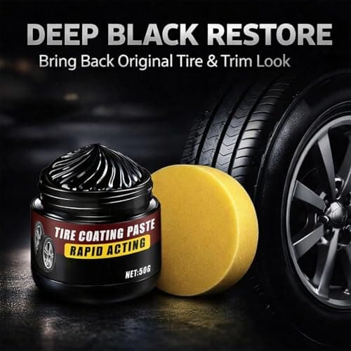 2026 Tire Coating & Trim Restorer, Bring Back the Original Deep Black Shine to Rubber and Plastic,Car Detailing Kit Tires Shines Applicator Shiny Stuff (2pcs) — view 3