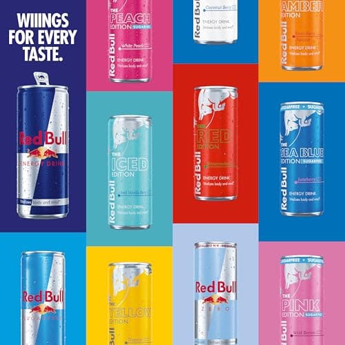 Red Bull Energy Drink with 80mg Caffeine plus Taurine & B Vitamins, 8.4 Fl Oz, Pack of 24 Cans — view 6