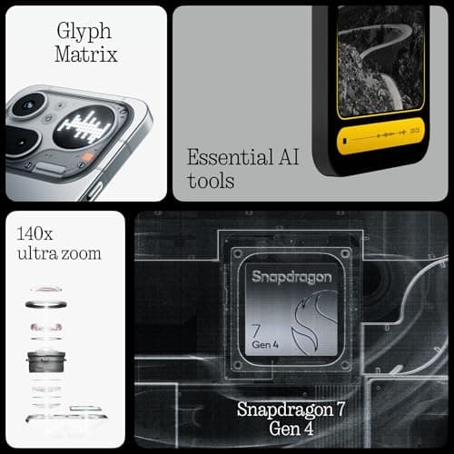 Nothing Phone (4a) Pro Cell Phone 2026 New, Unlocked Android 16 Smartphone, Triple-Lens Camera, AI Photo Edits, 6.83" 144Hz AMOLED Display, 5080mAh Battery, Dual-SIM Glyph Matrix (Sliver, 8+128GB) — view 2