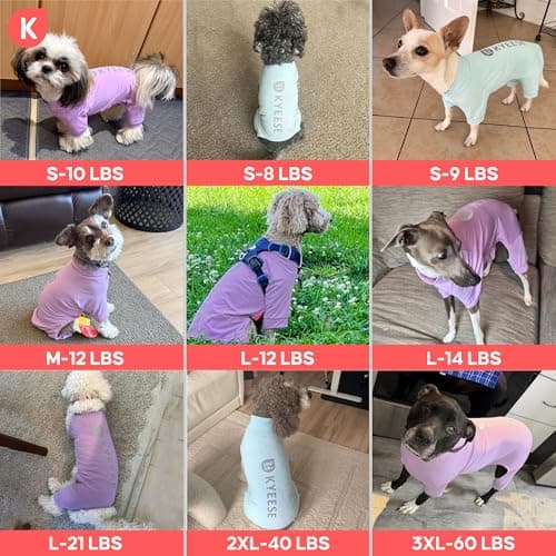 KYEESE UV Protection Dog Shirt, UPF 50+ Cooling Summer Jumpsuit for Small Dogs, Breathable Reflective Shedding Control Dog Sun Shirts, Quick-Dry Dogs Onesie Pet Clothes, Purple, M — view 7
