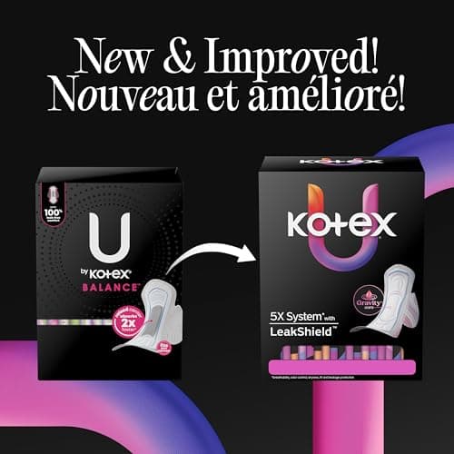 Kotex Ultra Thin Pads, Regular Absorbency, 44 Count (Packaging May Vary)