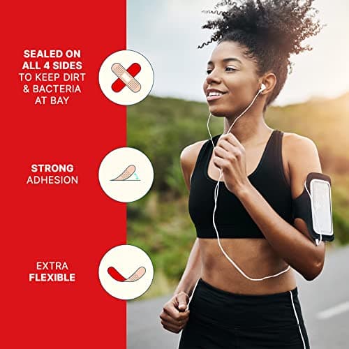 Elastoplast Flexible Fabric Bandages, Value Pack | 80 Strips, beige | Extra Flexible | Adapts to all your movements | Strong Adhesion | Breathable Material | Water-repellent | Bacteria Shield — view 4