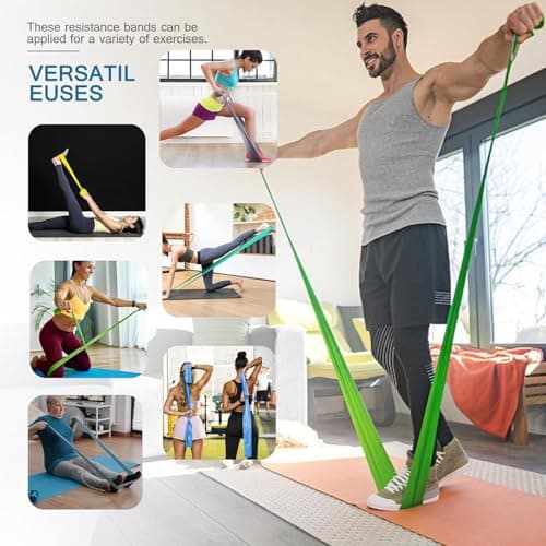 Lianjindun 5 Pcs Professional Resistance Bands. Latex-Free, Pilates Band, Work Out Bands, Stretch Bands for Working Out Women or Men, Exercise Bands Set for Pilates, Physical Therapy, Yoga — view 2