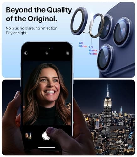 TORRAS 3-Year Ultimate Durability for iPhone 17 Pro Max/17 Pro Camera Lens Protector-1:1 Invisible Fit & Ultra Clarity, Military-Grade 9H+ Aerospace Glass, Anti-Scratch, Metal Frame, Deep Blue — view 4