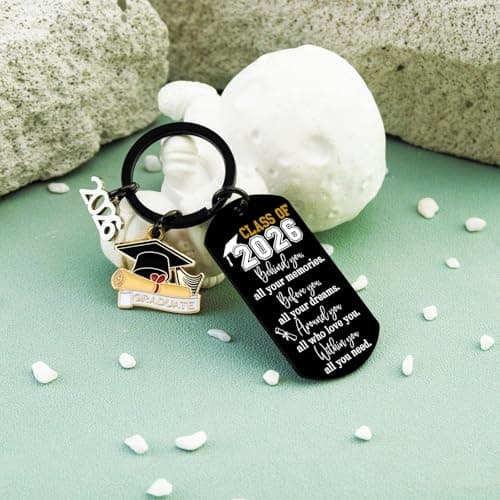 2026 Graduation for Him and Her - Inspirational Keychain & Necklace Set for High School and College Graduates | Class of 2026 Gift for Teen Boys, Girls, Senior High or University Grad Present — view 2