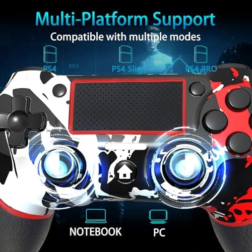 SZYUYU Wireless Controller for Ps4 Romote Compatible with Ps4/Slim/Pro/Windows PC, Controller for Ps4 with 3.5mm Audio Jack, Touch Pad,Six Axis Motion Control, Charging Cable (FLAME WHITE) — view 8
