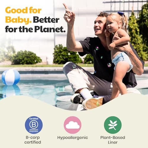 DYPER Baby Swim Diapers Size Medium (20-31 lbs), 19 Count | Disposable Swim Pants | Plant-Based, Hypoallergenic & Fragrance Free | Won't Swell in Water | for Pool, Beach, Swim Lessons & Water Play — view 5
