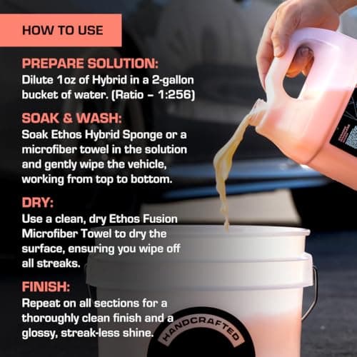 Ethos Hybrid Ceramic Rinseless Car Wash - Spot Free Rinse for Cars Waterless Wash - No Rinse Wash - Spot Free Car Wash (Gallon) — view 5