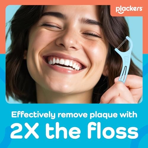 Plackers® Twin Line® Floss Picks with Tuffloss® Fiber & FlipPick®, Intense Mint, Double-Line Flosser for Effective Plaque Removal, 75 Count — view 3