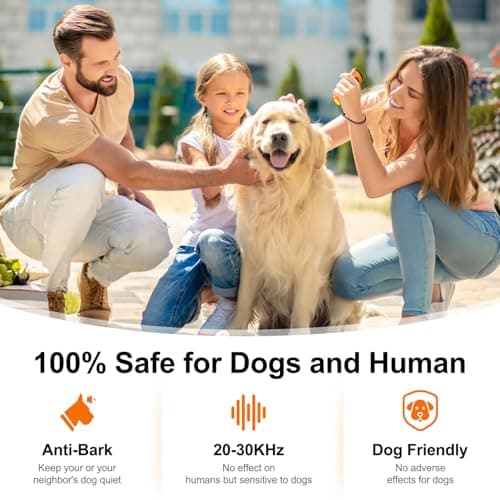 SEDULAN Dog Bark Deterrent Devices Anti Barking Device for Dogs Ultrasonic Bark Stopper Portable Dog Training Tool Indoor Outdoor Up to 50ft Correct Bad Behavior of Own or Neighbor's Dog (Orange) — view 6
