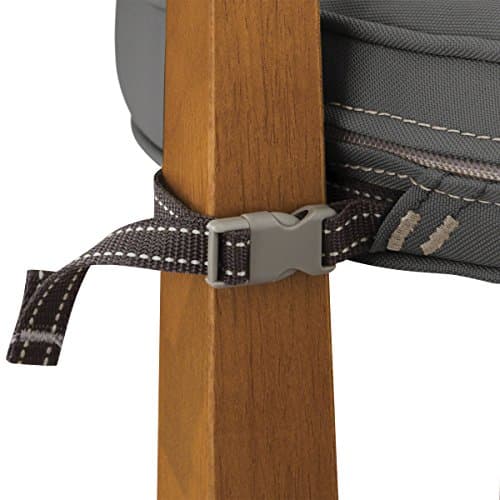 Classic Accessories 62-003-LCHARC-EC Montlake Cushion Foam and Slip Cover, Light Charcoal, 18" diameter round x 2" thick — view 4