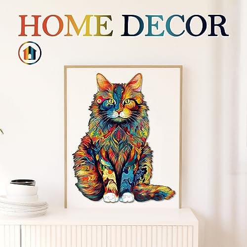 KAAYEE Wooden Jigsaw Puzzles, Wooden Maine Coon Puzzle Adult 23.6 * 18.9in — view 2