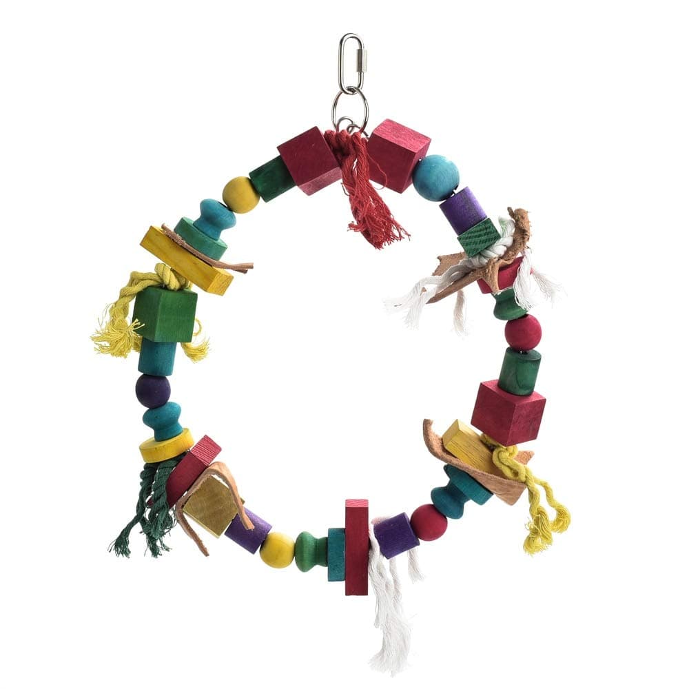 PARROT ESSENTIALS Sanded Nail Arch Swing Perch with Cotton Rope - Medium Parrot Toy Nest Swing for Nail Trimming - Wooden Bird Perch for African Grey, Amazon, Cockatoo - Pet Swing for Birdcage — view 8