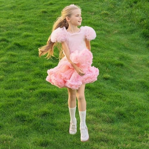 Toddler Little Girl Beige Mary Jane Dress Shoes - Ballet Flats for Flower Girl Party School Shoes（Beige,6 Toddler
