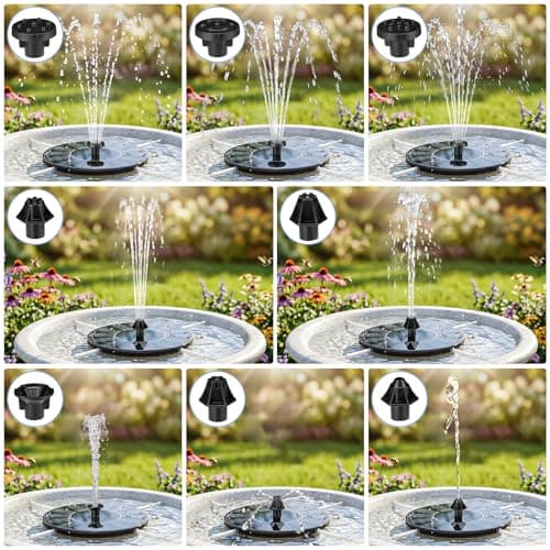 Mademax 1W Solar Bird Bath Fountain Pump, Solar Fountain, Free Standing Floating Solar Powered Water Fountain Pump for Bird Bath, Garden, Pond, Pool, Outdoor — view 4