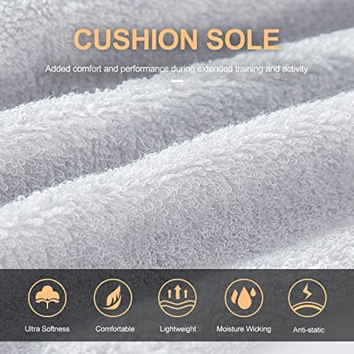 CS CELERSPORT Ankle Athletic Running Socks Low Cut Sport Tab Sock for Men and Women (6 Pairs), Medium, White — view 4