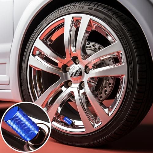 MEAJOO 8PCS Tire Valve Stem Caps, Dust Proof, Anodized Aluminum Universal Tire Valve Stem Covers for Cars, SUV, Trucks, Bikes, Motorcycles, Bicycles(Blue) — view 2