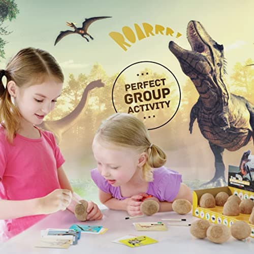 Dan&Darci Dig a Dozen Dino Egg Kit for Kids - Basket Stuffers - Dinosaur Toys Gift 3-12 Year Old - 12 Eggs & Surprise Dinosaurs - Science STEM Activities - Boy Toy Party Gifts for Boys & Girls — view 2