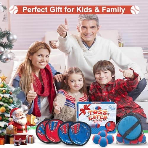 Toss and Catch Ball Game, Kids Toddler Baseball Glove & Catch Ball Toys, Outdoor Games for Family, Toys for Beach Yard Pool Outside, Birthday Easter Gift for Ages 3 4 5 6 7 8-12 Year Old Boys Girls — view 5