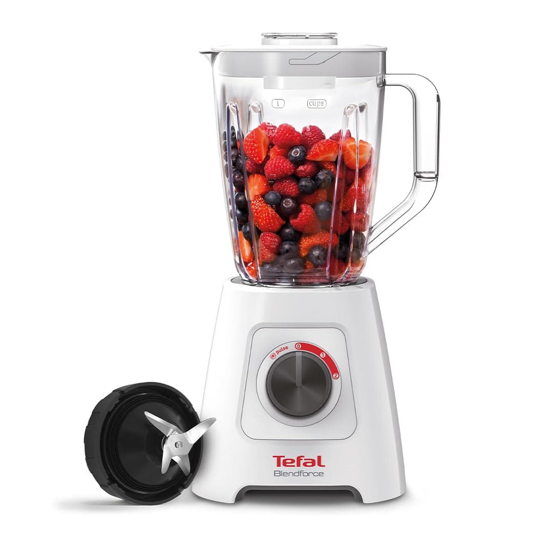 Tefal Blendforce II Blender, 2L Plastic Jug, 1.25L Effective Capacity, 600W, 4 Removable Stainless Steel Blades, Smoothie, Ice Crush, 2 Speeds + Pulse, Kitchen Shakes Maker, Black, BL420840 — view 11