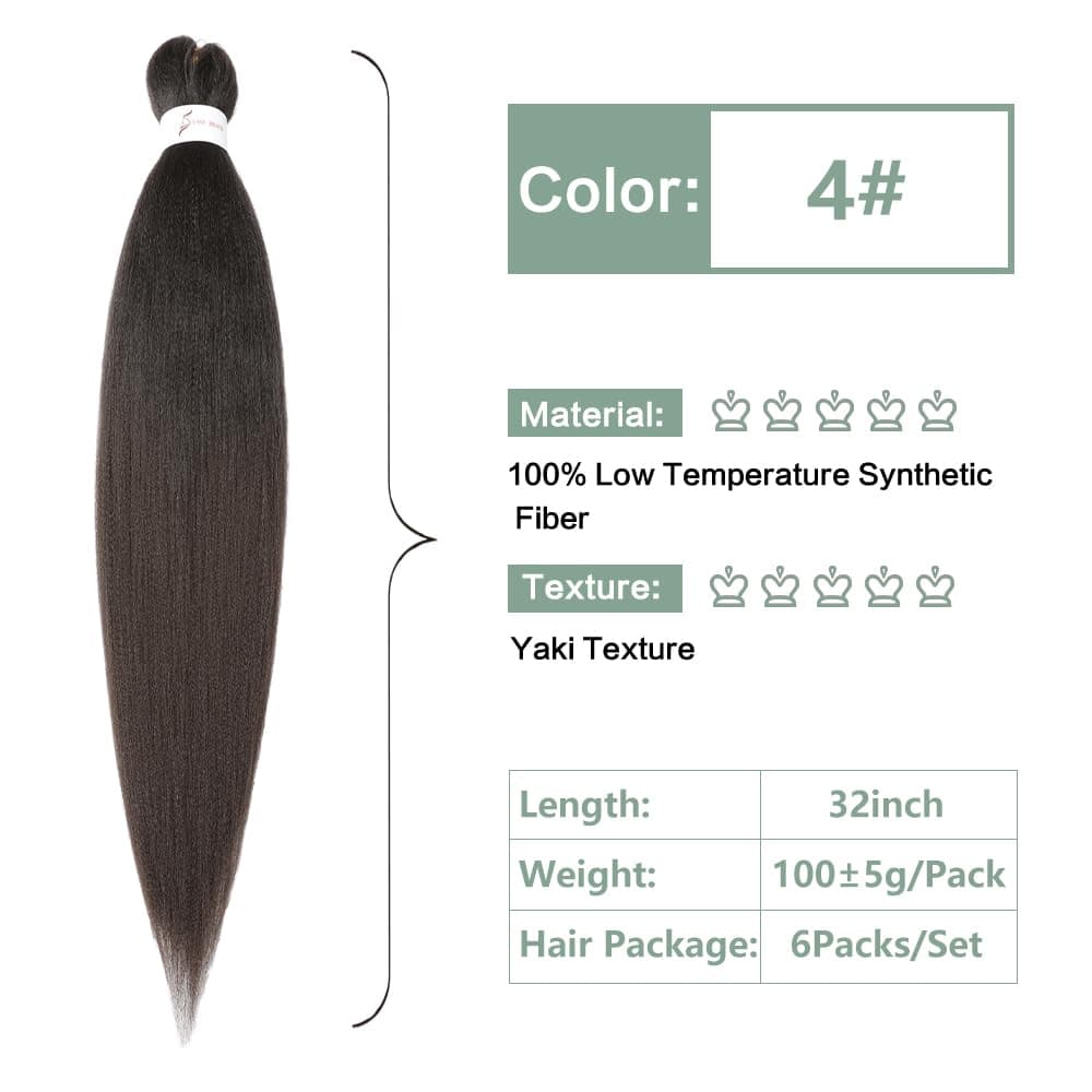 YDDM Capelli Per Treccine Africane Morado Extension Treccine Texture Yaki Easy Install per Principianti 32 Pollici 3 Pezzi Capelli Leggeri e Naturali per Box Braids, Twist e Crochet — view 15