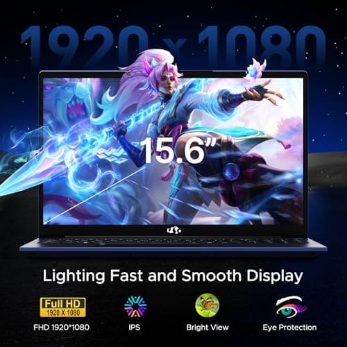 NIMO 15.6" IPS FHD-Light Gaming-Laptop,AMD Ryzen 5 6600H 16GB DDR5 RAM 256GB SSD (Beat i5-1335U, 6 Cores Up to 4.5GHz) AMD Radeon 660M GPU-Computer with 100W Type-C Backlit Keyboard Fingerprint — view 3