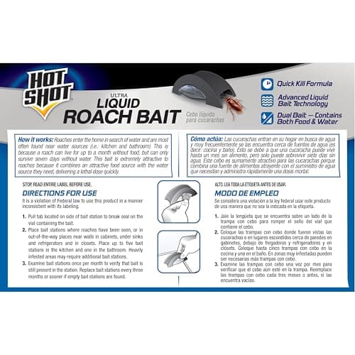 Hot Shot Ultra Liquid Roach Bait 6 Count, Kills In Hours, 1 Pack — view 9