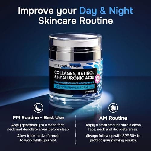 Anti-Aging Face Moisturizer with Retinol, Collagen & Hyaluronic Acid - Moisturizer Face Cream for Women & Men - Visibly Firming & Hydrating Neck Cream - Day & Night Skin Care - 1.7 fl oz — view 3