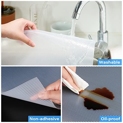 Shelf Liner Drawer Liner Non-Adhesive Shelf Liners Food Grade Eva Non-Slip Drawer Liners for Kitchen Fridge Cabinet Dressers Dining-Table Shoe Cabinet (12 Inches x 10 Feet) — view 2