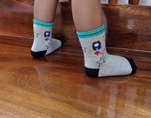 RATIVE Non Skid Anti Slip Cotton Crew Baby Babies Toddler Toddlers Socks for Boy Boys 2T 3T 2T-3T 12-24 12-18 Months With Grip Grippers (1-3T,RB-71112) — view 6