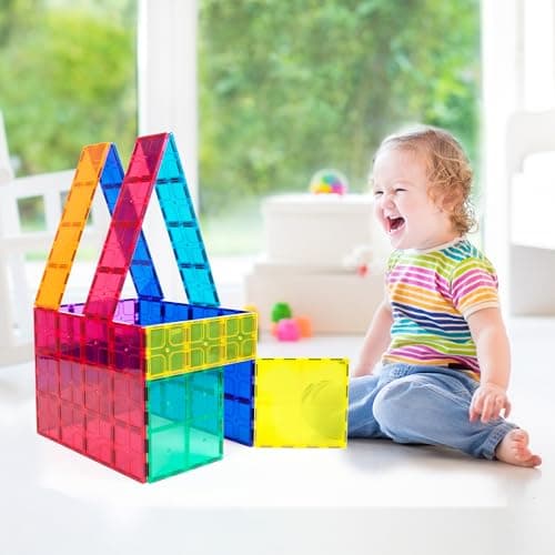 PicassoTiles Kids Toy Magnetic Building Blocks Magnet Tiles Supersized 12pc Large Stabilizer Base Jumbo XL Plate Foundation Education Construction Kit Engineering STEM Children Learning Stacking Set