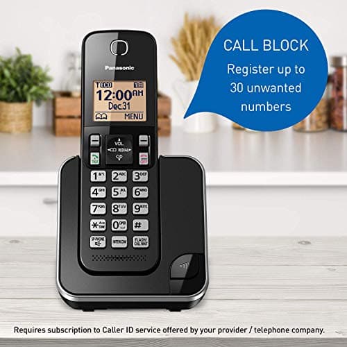 Panasonic DECT 6.0 Expandable Cordless Phone with Call Block - 4 Cordless Handsets - KX-TGC384CB (Black) — view 4