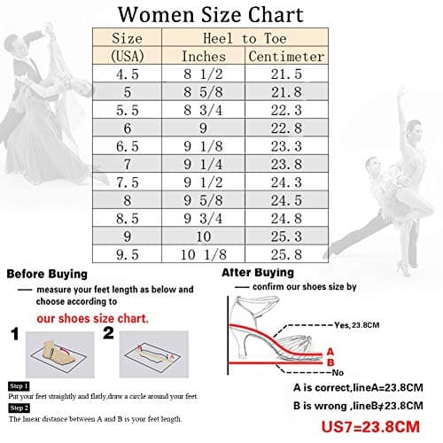 DKZSYIM Women's Satin Latin Dance Shoes Close Toe Ballroom Performance Dancing Shoes,YCL189-Black-6,US 6.5 — view 6