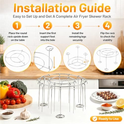 P&P CHEF Air Fryer Accessories Kit, Air Fryer Grill Skewer Rack for Oven — view 2