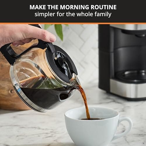 KRUPS Simply Brew Compact 5 Cup Coffee Maker: Stainless Steel Design, Pause & Brew, Keep Warm, Reusable Filter, Drip-Free Carafe — view 2